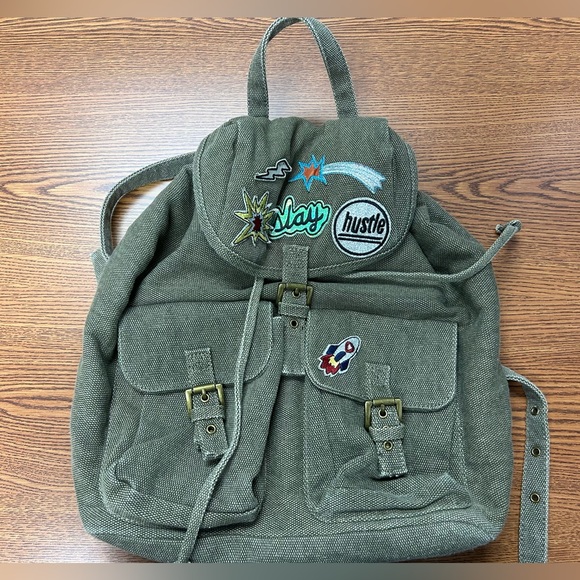 Steve Madden Bags Steve Madden Dillion Army Green Canvas Backpack
